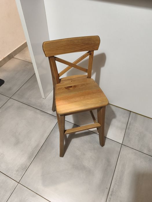 Krzesełko dziecięce Ikea INGLOF bejca patynowa