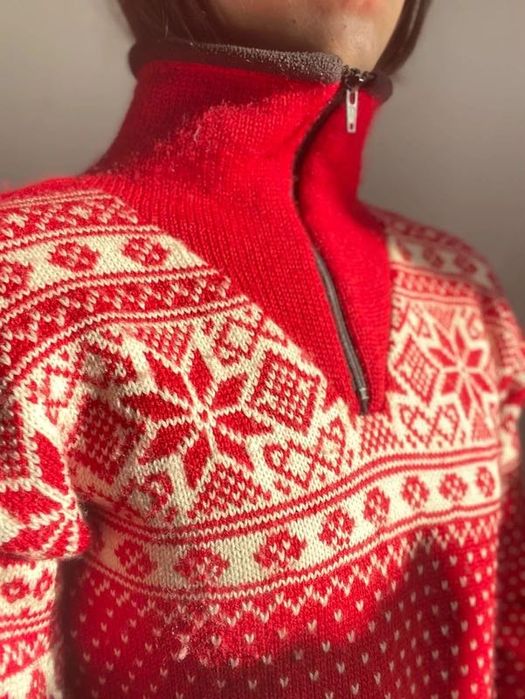 Nordlys of Norway Sweter polar świąteczny na zamek jak nowy sweater