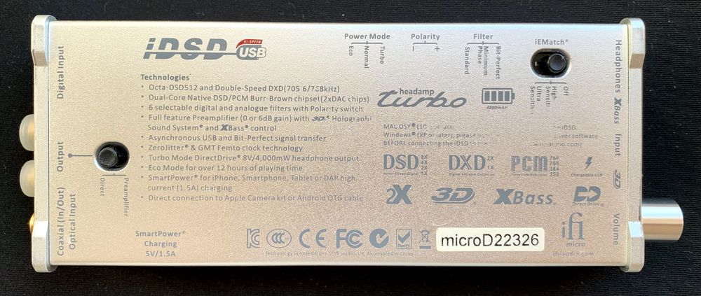 iFi Micro iDSD портативный усилитель ЦАП (DAC/AMP) • Burr-Brown Hi-Fi