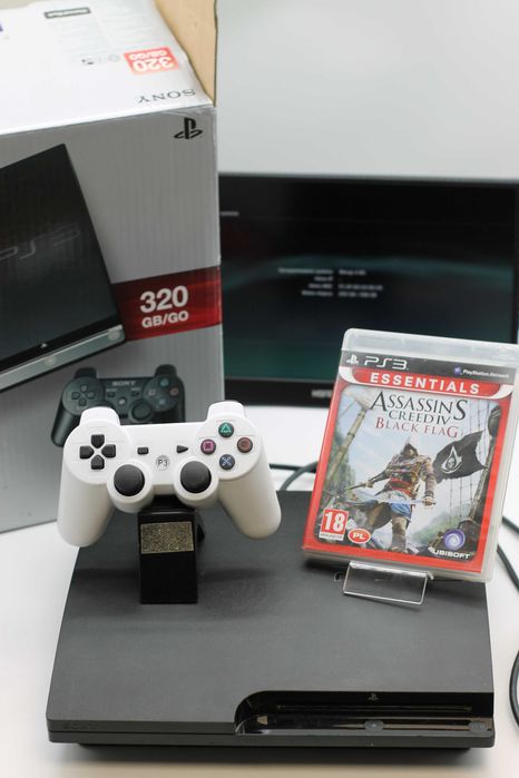Konsola Sony PlayStation 3 Slim 320GB (298GB) BOX + Assassin's Creed IV + Pad