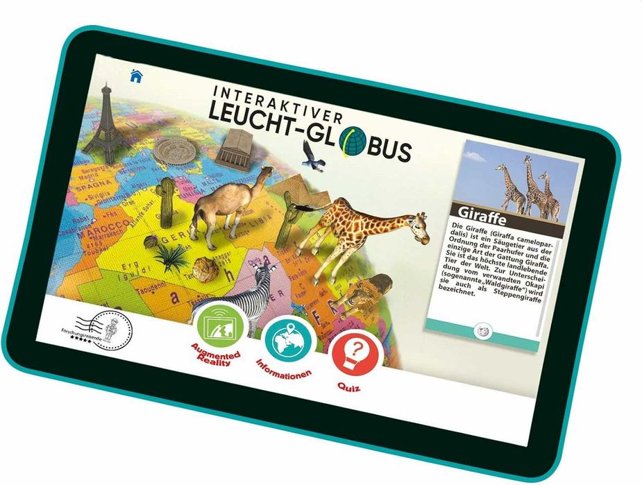 Interaktywny świecący globus j.niemiecki