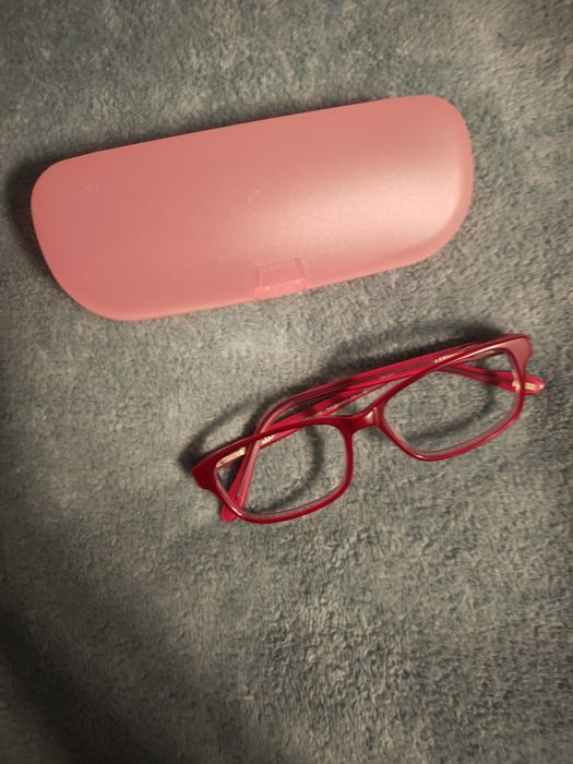 Stylowe Oprawki Optyczne + Etui (Róż/Fuksja)