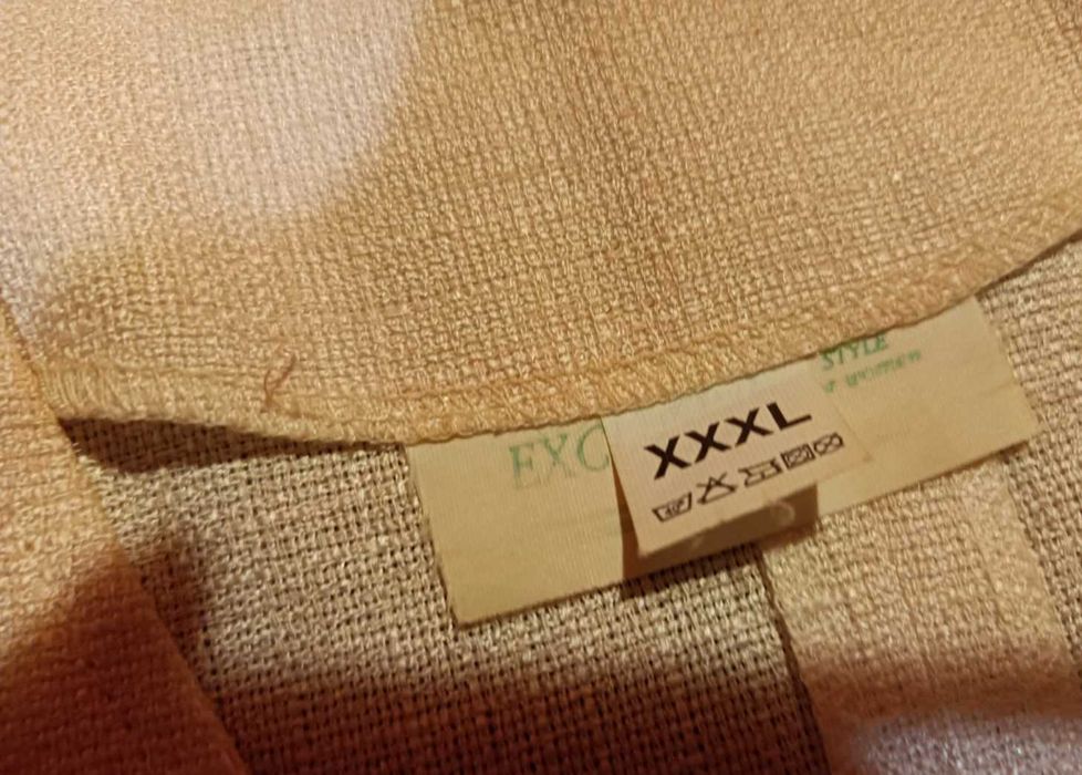 Excellent_Piękny Żakiet / Damski_Len / Kremowy_46_Okazja