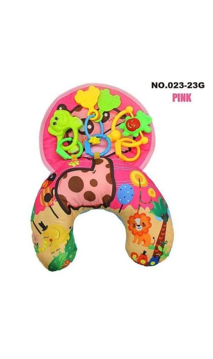 Розвиваюча подушка іграшка з брязкальцями