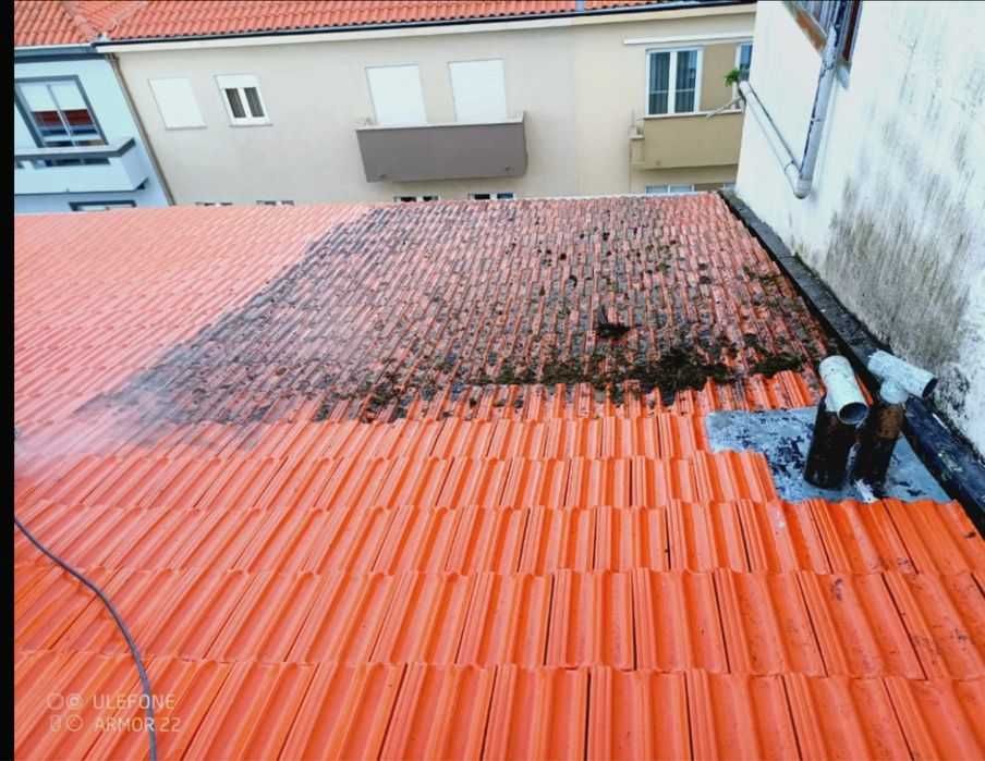 Limpeza de telhados terraços e paredes