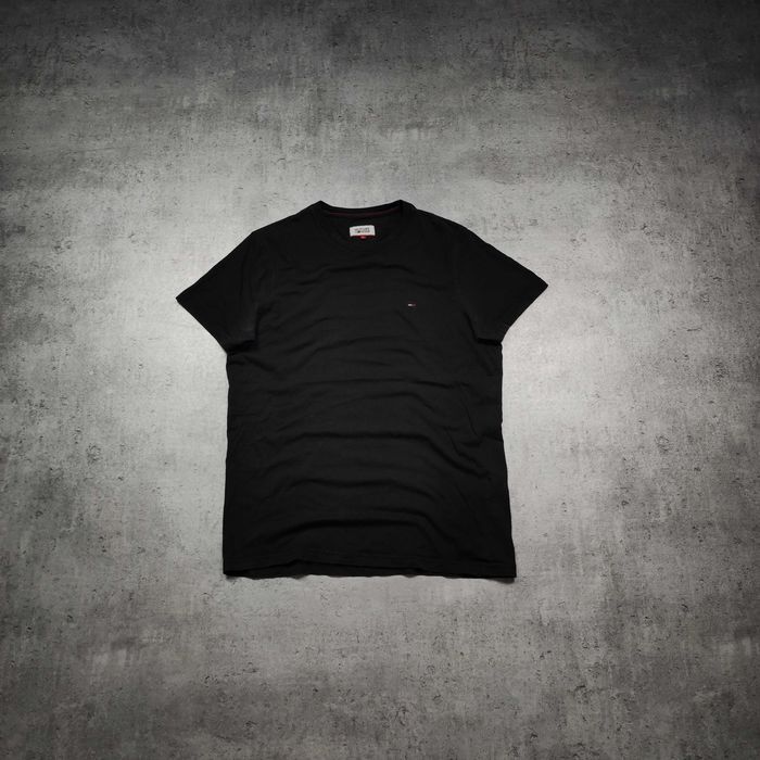 MĘSKA Koszulka Bawełna PREMIUM Czarna Tommy Hilfiger Haft Logo Casual