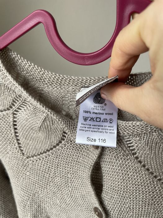 Kardigan lillelam merino wełna sweterek na guziki 116