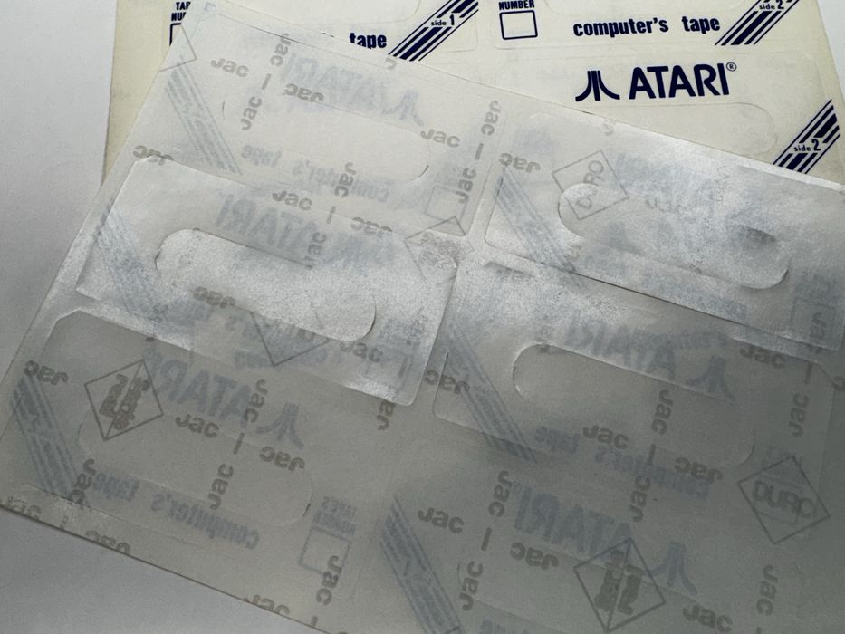 ATARI naklejki labelki na kasety