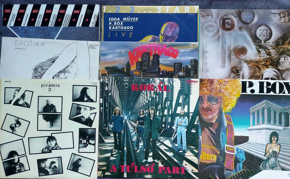 8 LP zespoły węgierskie Piramis, Omega, Koral, Karthago, P.Box, Edda M