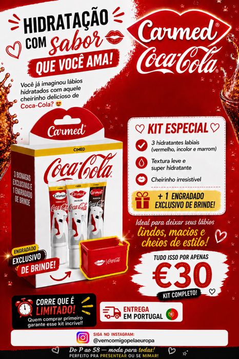 Carmed coca cola - kit com 3 cores