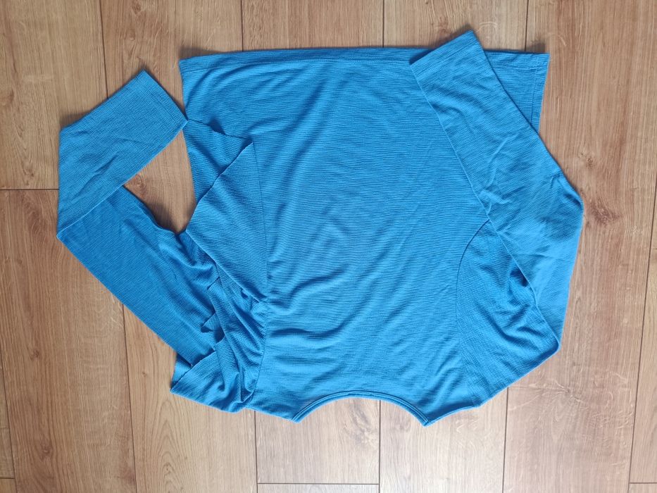 Zara M/38 bluzka damska niebieska z falbaną