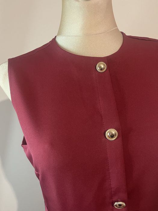 Nowa bordowa sukienka midi ołówkowa