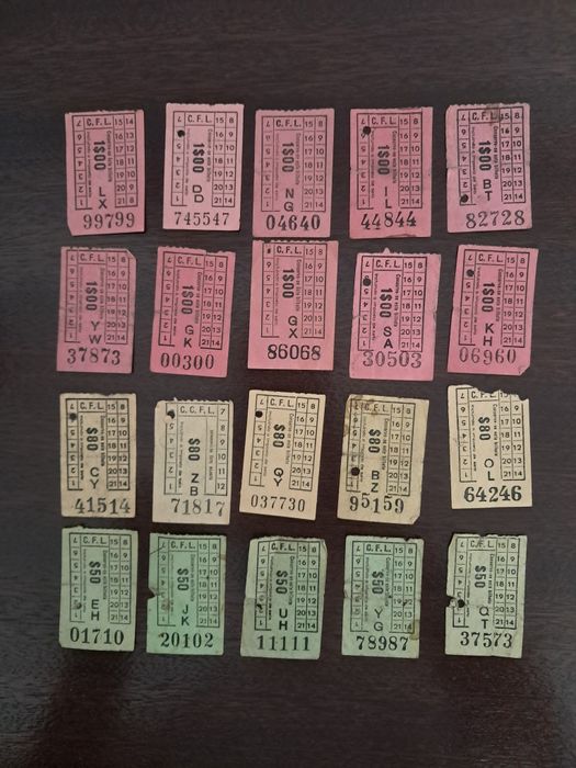 Bilhetes carris antigos Capicuas (lote 39)