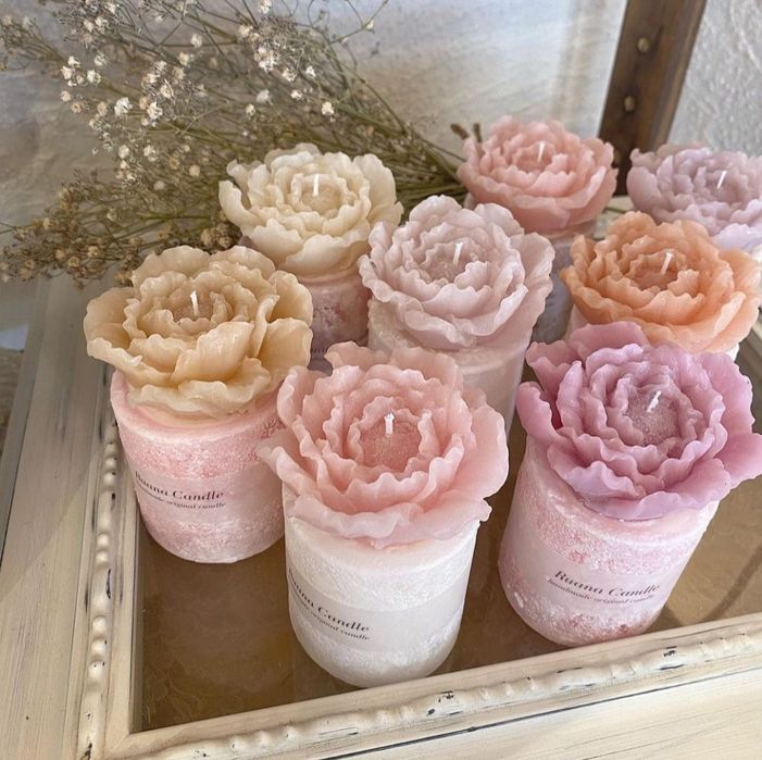 Силіконова форма молд півонія пион для свічок, мила,  декору