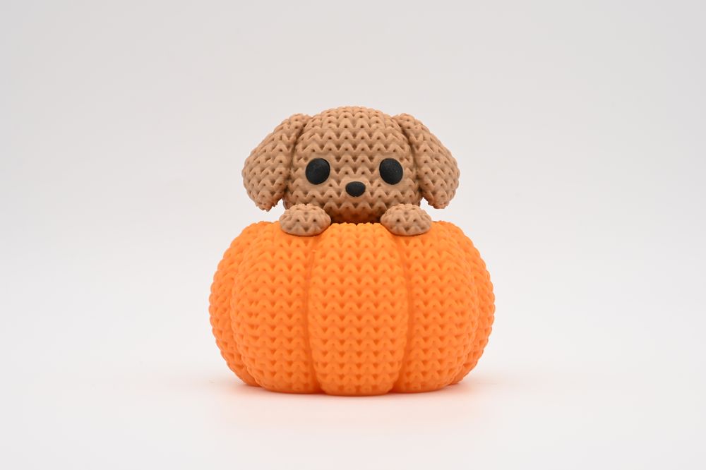Cachorro de tricô para Halloween
