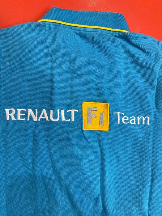 Camisa Polo Vintage 2005 da Renault F1 Team - Azul e Amarelo -M