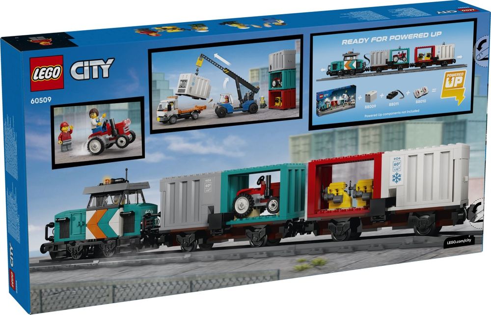 LEGO 60509 City - Portowy pociąg towarowy, dźwig i ciężarówka
