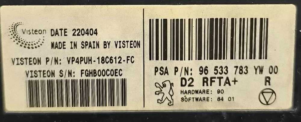 Comando Chauffage / Sofagem 96533783YW - PEUGEOT 407