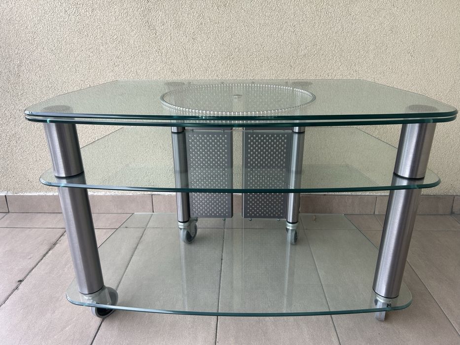 Stolik szkany,metalowy