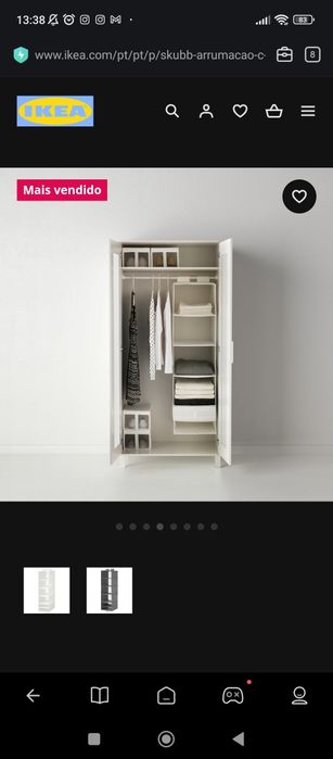 Caixa de organização de armário, branca