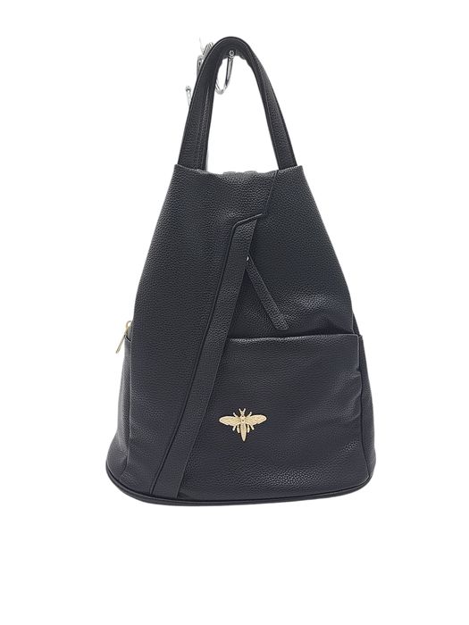 Plecak torebka 2 w 1 czarny z pszczółką