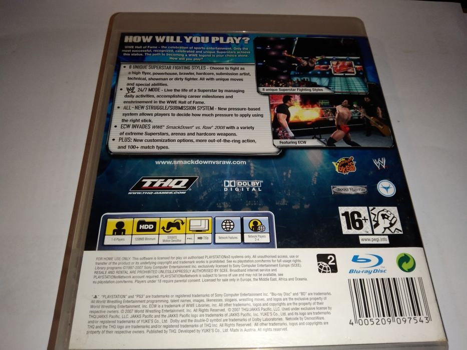 Gra Smack Down Raw 2008 PlayStation 3