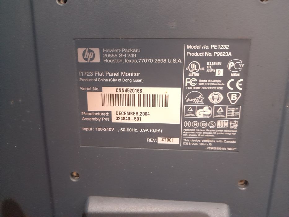 Monitor LCD HP f1723