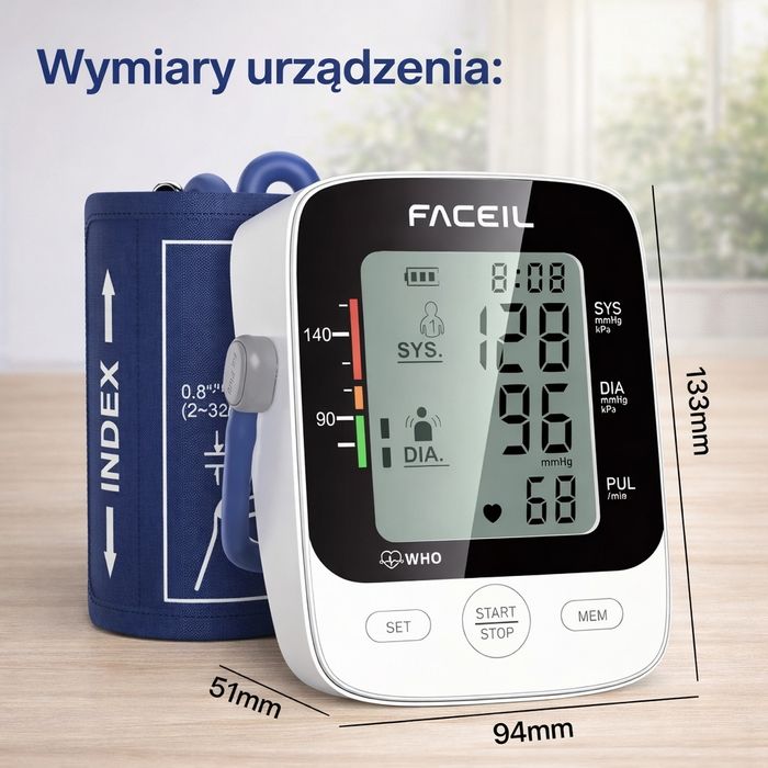 Ciśnieniomierz elektroniczny naramienny.