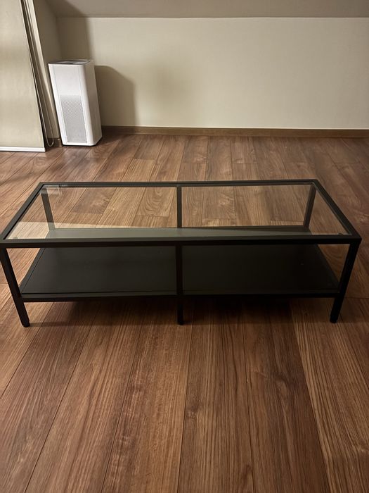 Syolik kawowy czarne metal i szklo