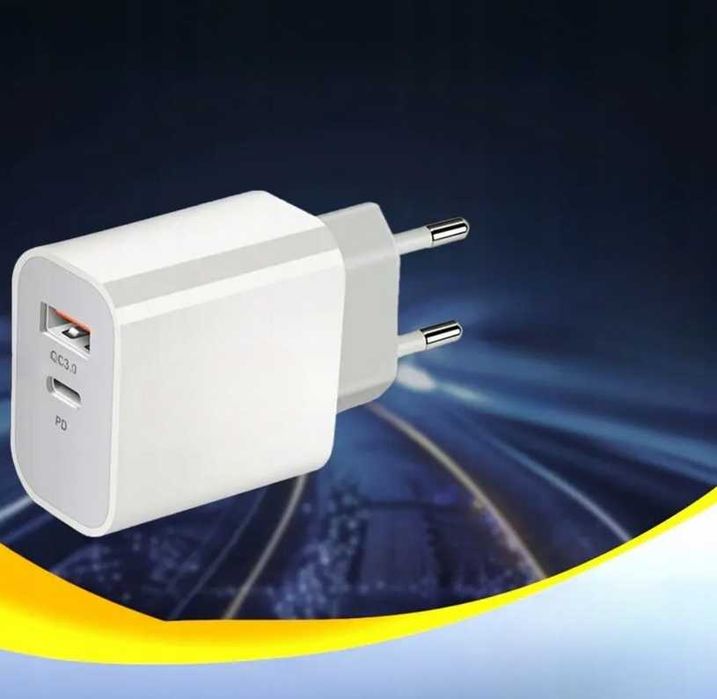 Zestaw szybka ładowarka sieciowa usb type-c +kabel type c pd20w 3000mm
