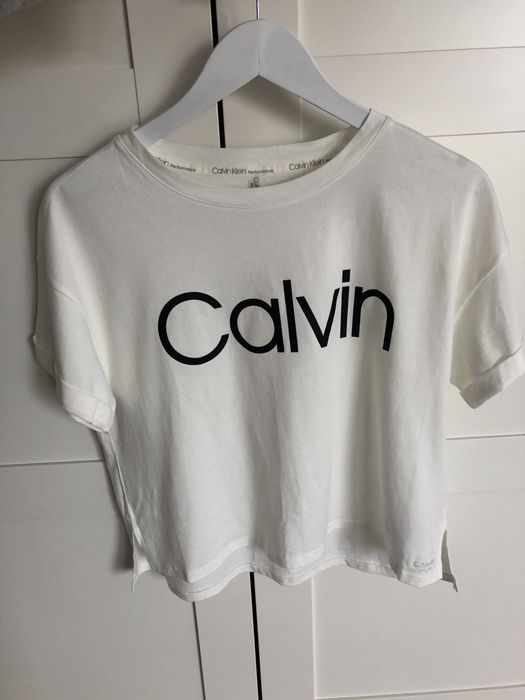Koszulka tshirt calvin klein napis czarny logo biała nowa oryginalna