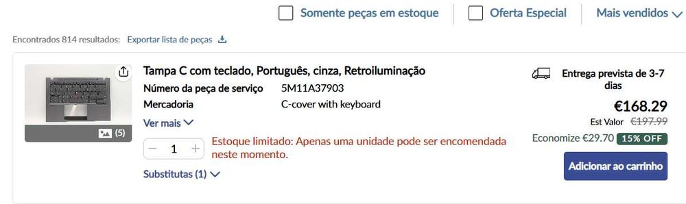 LENOVO T14s Gen 2 - Teclado PT Retroiluminado Selado