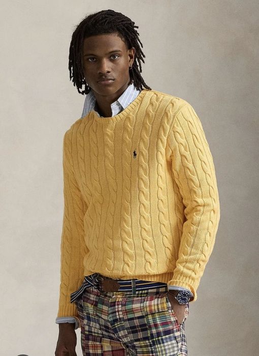 Жовтий чоловічий светер Ralph Lauren коси розмір 2xl