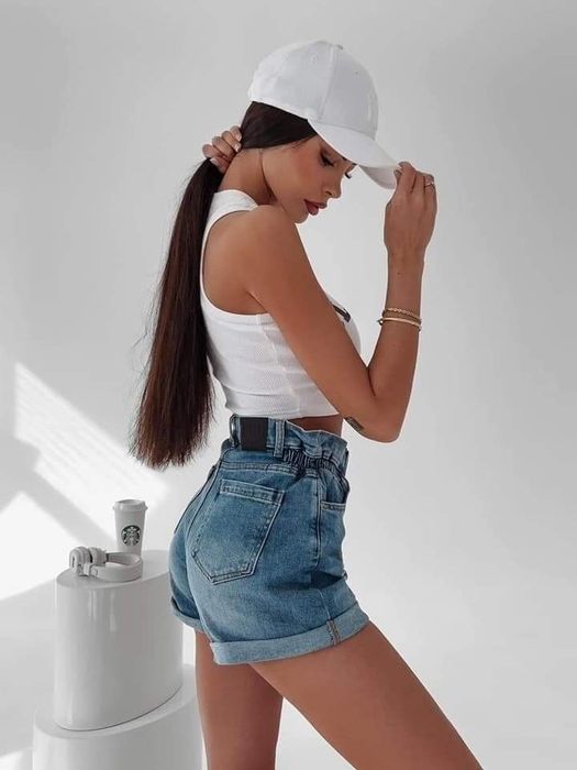 Spodenki damskie jeansowe Olavoga Alia S M niebieskie