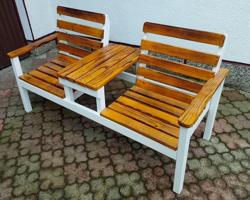 Ławka , Ławki ogrodowe ze stolikiem,  krzesła, meble ogrodowe, fotele