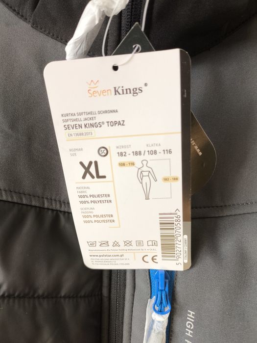 Kurtka Softshell pikowana szar rozmiar XLa firmy Seven Kings