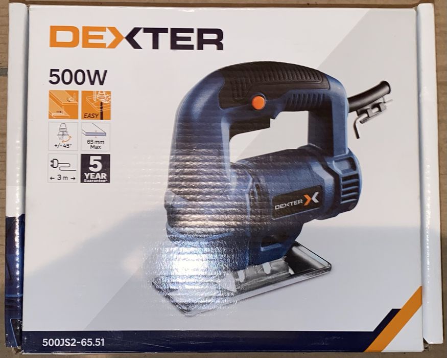 Serra tico-tico Dexter 500W com caixa, a funcionar bem