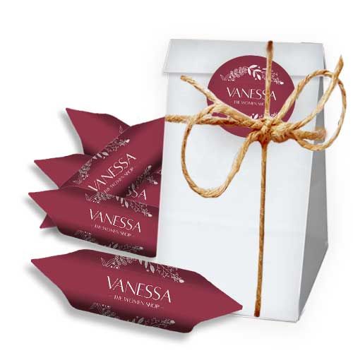 KRÓWKI reklamowe z LOGO w torebkach białych 50kpl projekt express