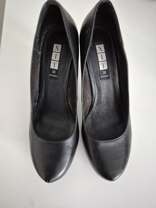 Szpilki 38 czarne skóra naturalna