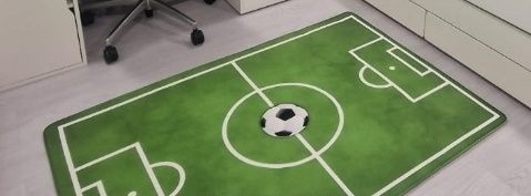 Capa de edredon e tapete tema futebol