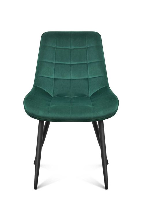 Krzesło welurowe do salonu eleganckie Prince 3.0 Czarne/Zielone