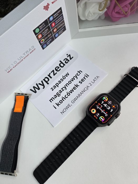 Smartwatch HK Ultra 3 AMOLED 2,12", połączenia, sport, – NOWY