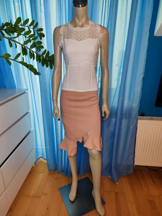 Komplet damski M bluzka i spódnica NOWY z metkami elegancki (13S)
