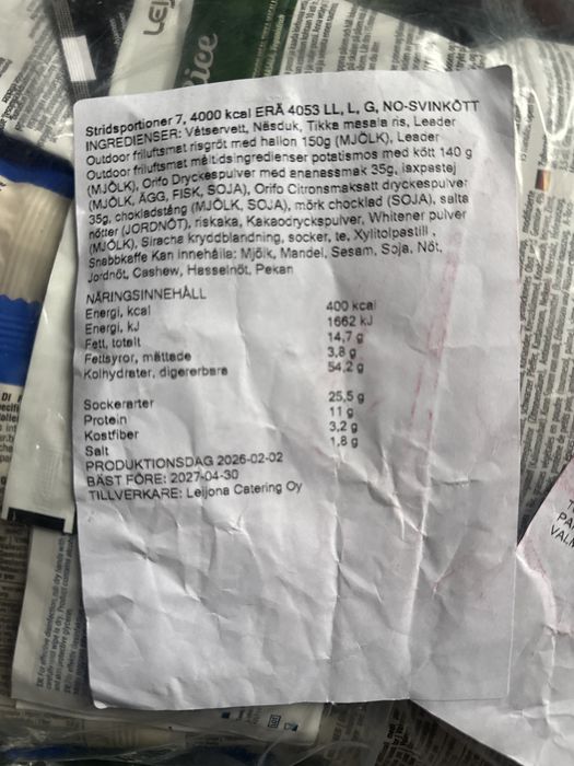 Racja zywnosciowa FIŃSKA