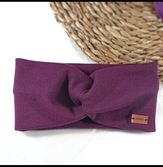 Opaska śliwkowa nowa 48-58 cm ściagaczowa prążkowana