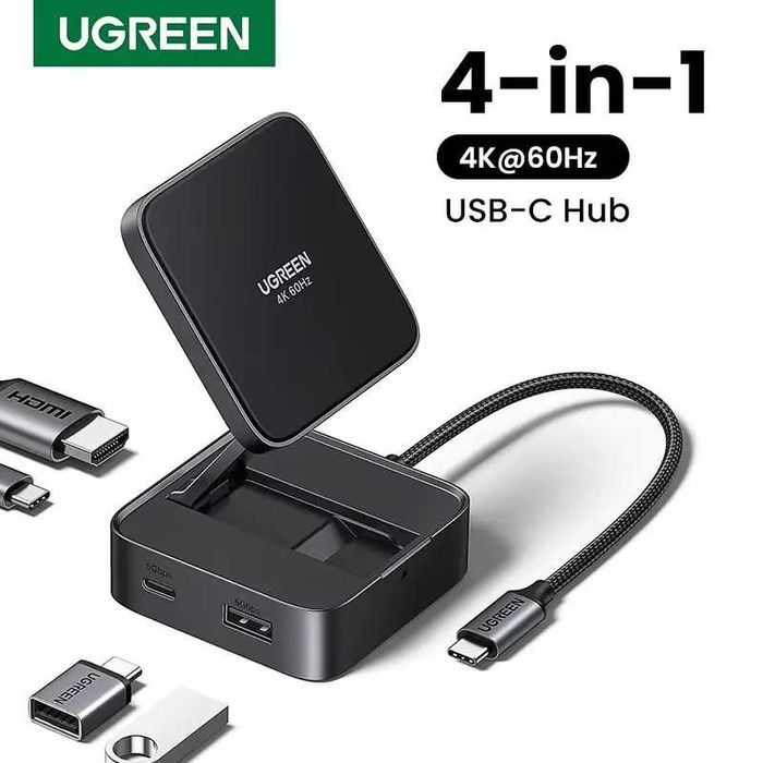 Док-станція  UGREEN 4 in 1  CM801 HDMI 4K 60Hz PD-100W HUB