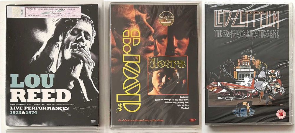 3DVDs_Lou Reed, Doors e Led Zeppelin. Novos.