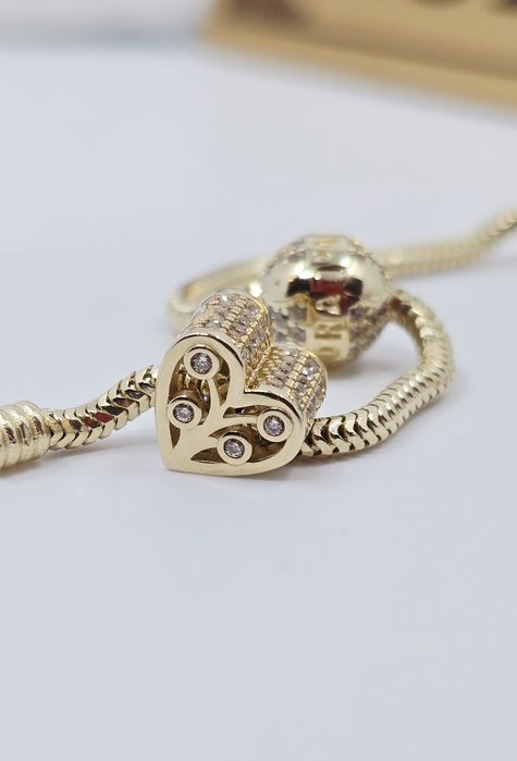 Złoty charms serce próba 585 14k