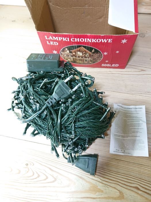 500 LED Lampki choinkowe Zimny Biały NA ZEWNĄTRZ IP44 32 metry Nowe