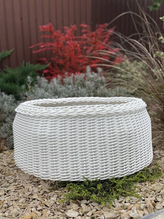 Новорічний кошик діам.65,плетений кошик під ялинку, ялинкова спідниця